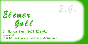 elemer goll business card